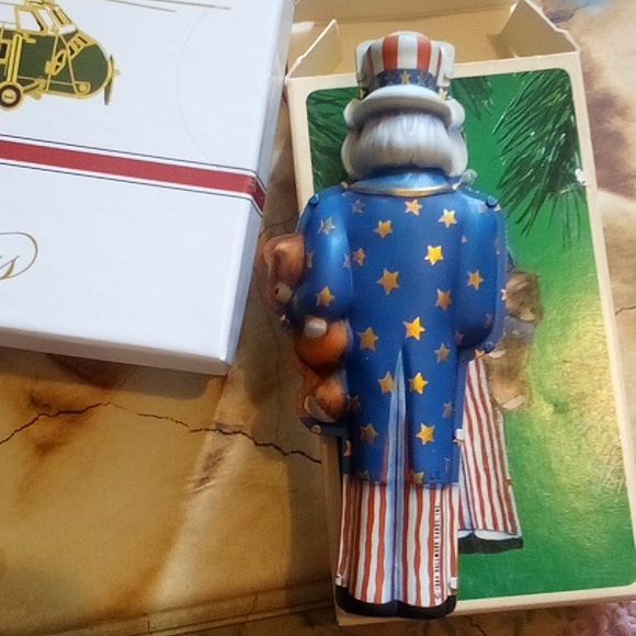 Hallmark Uncle Sam tin ornament 1984 MIB Patriotic Christmas - Picture 4 of 6